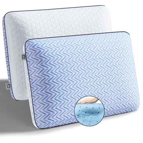 Sofslee Gel Memory Foam Pillows Standard Size Set of 2, Medium Firm Orthopedic Pillow for  - image 8