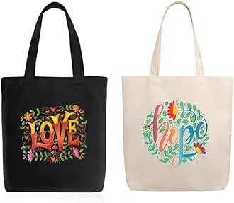 Cotton Canvas Printed White/Black Vertical Women Tote Bag | 300 GSM Cloth |100% Organic Cotton | Shopping/Grocery Bag | Multi-Purpose Bag | Reusable