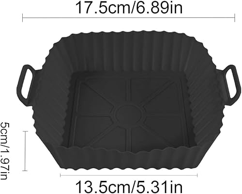 Miniatura 2 de Air Fryer Silicone Liners Pot,Airfryer Basket Cooking Gadgets,Reusable Baking Tray Non-stick Pizza Pan Oven Kitchen Accessories(Green-17cm)