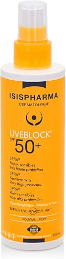 ISISPHARMA Face &amp; Body Sunscreen Adult Spray SPF 50 PA++++| Broad Spectrum UVA/UVB Very high Protection |For Sensitive Ski...