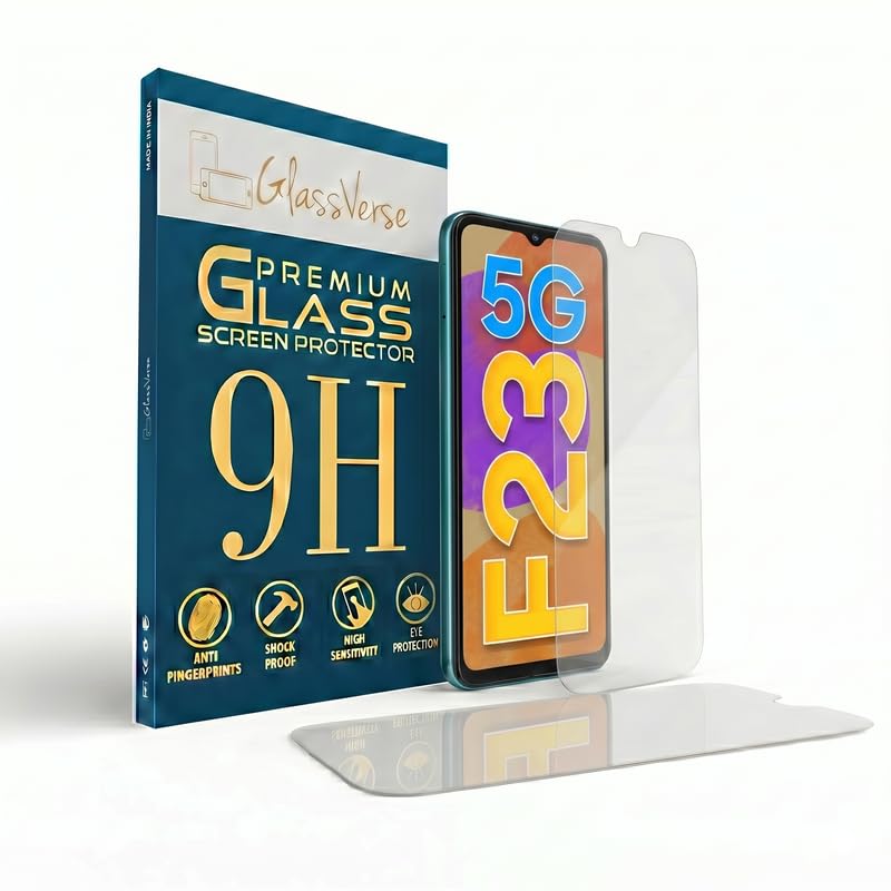 Image of GlassVerse PureView Tempered Glass for Samsung Galaxy F23 5G | Crystal Clear, 9H Hardness Screen Protector, Edge to Edge, Case Friendly, Hassle-less Installation Kit Included. (Pack of 2)