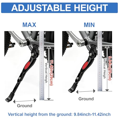 Pata de Apoyo para Bicicleta de 22"-26", Tercera Generación, Ajustable para Adultos y Niños, con Pie Antideslizante y Material de Aleación de Aluminio Duradero para Montaña, Carretera y BMX miniatura 3