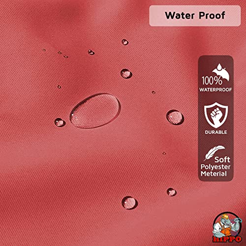 Image of HIPPO Polyester Waterproof Rain Protection Curtains for Outdoor Balcony UV & Sun Protection Curtain (4.5FTX6FT, WR-MarsalaRed, Pack of 2)