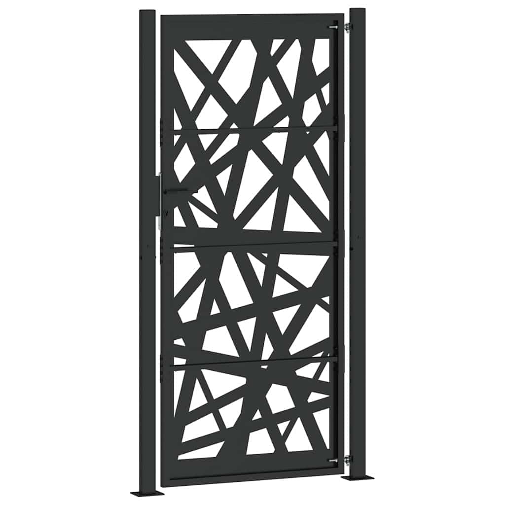 vidaXL Puerta de jardín negra 100x200 cm acero diseño ligero