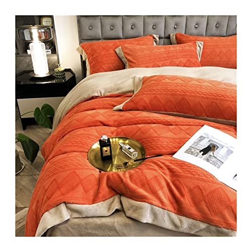 Housse de couette en velours de lait sculpté luxe pour literie flanelle d'hiver