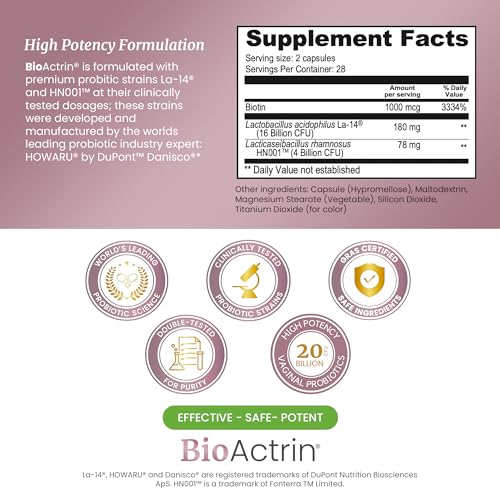 Image of SIGNIFY NATURE Bioactrin Vaginal Probiotics for Women, 56 Pills | Bacterial Vaginosis & Yeast Balance Support, BV Probiotic, pH & Vaginitis Support, Women's Intimate Health, Daily Wellness