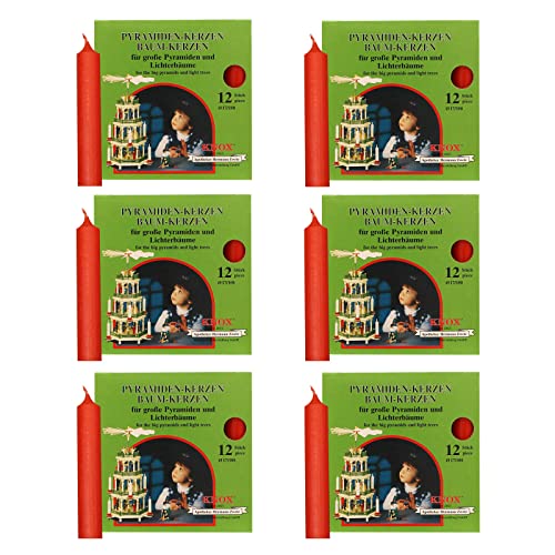 OLShop AG Knox Pyramidenkerzen rot, 6er Pack (6 x 12 Stück), Größe:...