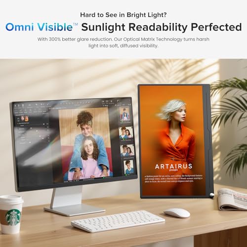 UPERFECT Portable Monitor 15,6", NxtLED™ Augenschonender Laptop-Monitor, 125% sRGB 1080p, Flimmerfreies Display mit USB-C, HDMI und VESA-Anschluss für Computer Mini-PC und Spielekonsolen 5
