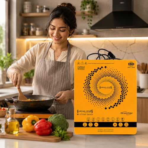 Image of Surya K Star 2200 W, M-17 Full Touch Induction Cooktop, Corded Electric, Alloy Steel, 30x30x10 cm, 1.60