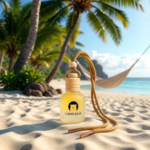 Image of LUNAR BEAR Ocean World Car Air Freshener | Hanging Car Perfume Diffuser with Protective Case | Luxury Car Fragrance Made with Premium Essential Oils | Alcohol Free & Long Lasting