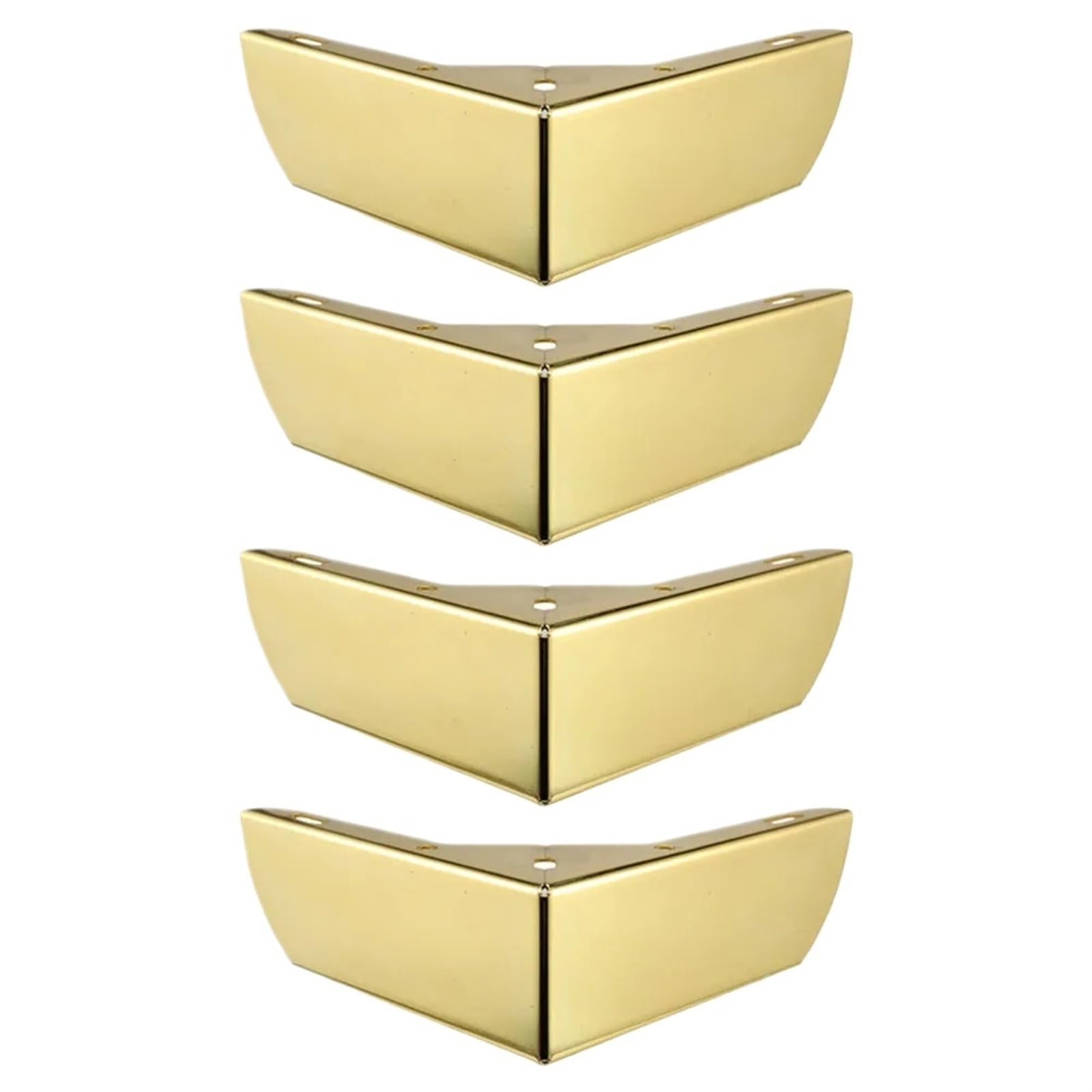 Patas para muebles de metal: 4 soportes triangulares dorados ultrarresistentes para cargas pesadas