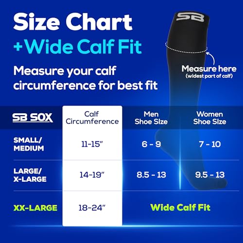Image of SB SOX 3-Pair Compression Socks (15-20mmHg) for Men & Women - Comfortable Socks, Easy to Put On - Best Socks for Daily /Any Use, Running, Nurse, Travel