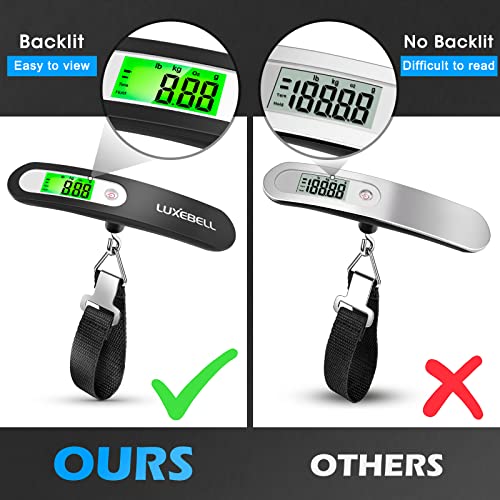 Image of Digital Luggage Scale Vacation Travel Essentials Accessories Gifts for Traveler Portable Suitcase Handheld Weight Scale 110 lbs Hanging Baggage Travel Must Haves