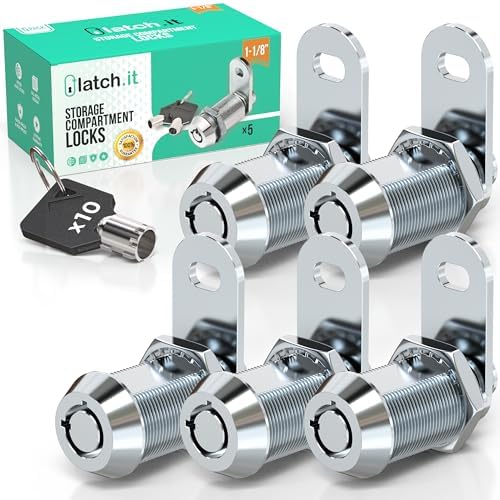 inBovoga 6 Pack Cabinet Locks with Key, 1-1/8" Cam Lock RV Locks for ...