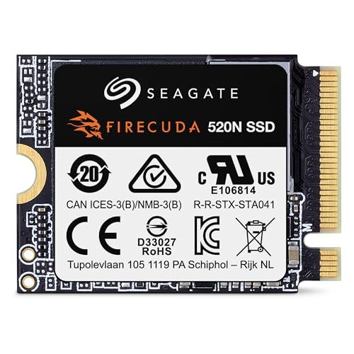 Image of Seagate FireCuda 520N SSD 1TB SSD - M.2 2230-S2, PCIe Gen4 x4 NVMe 1.4, speeds up to 4800MB /s, Compatible with Steam Deck, Microsoft Surface, Laptop, with Rescue Services (ZP1024GV3A002)