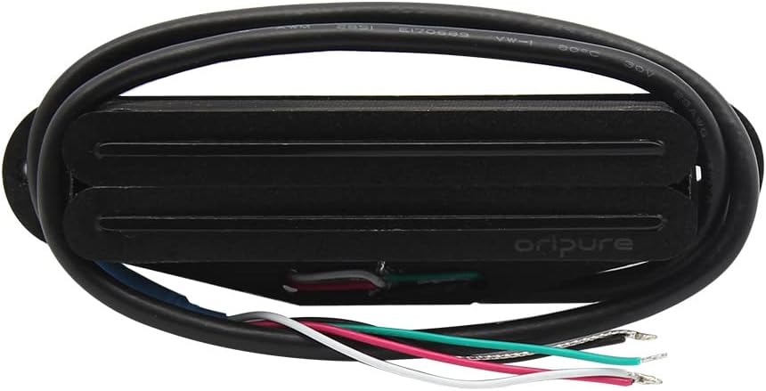 OriPure Hot Dual Rail Pickups Alnico5 Single-Coil-Sized Humbucker 12-13K Fit ST/SQ Style Electric Guitar, Full Black