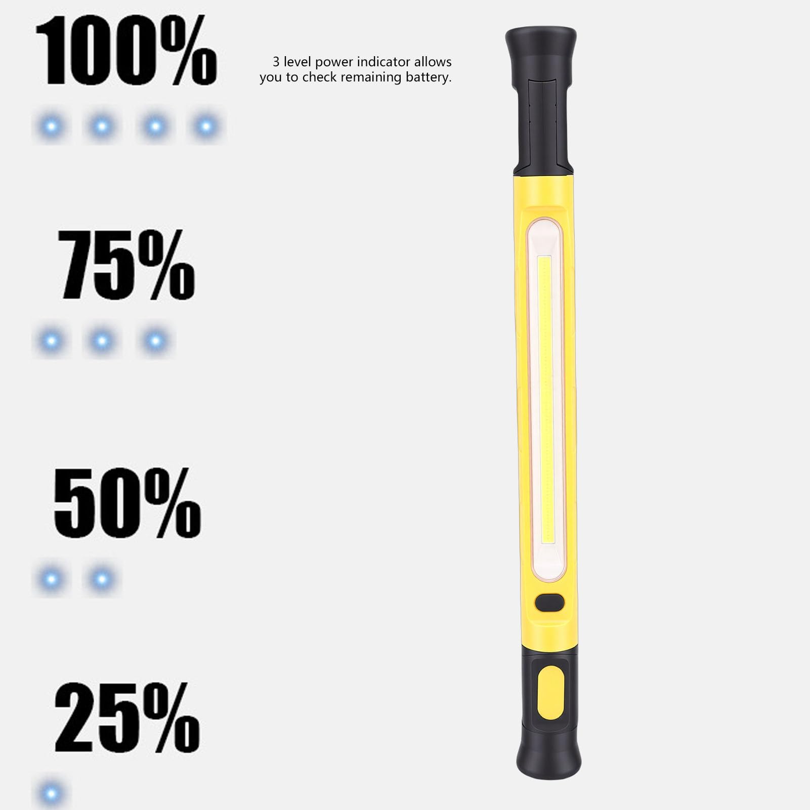 Lampada da Lavoro Magnetica, Barra Luminosa da Lavoro a LED Ricaricabile da 2000LM con Batteria da 5000mAh e Rotazione di 180 Gradi, per Ispezione Sottocofano Officina Garage (YELLOW)