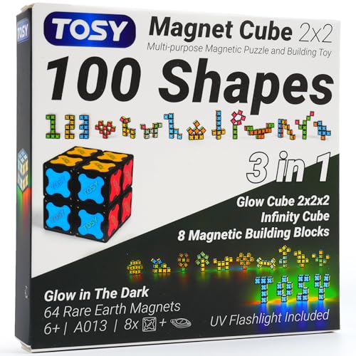TOSY Magnet Cube 2x2 – 8 Bausteine, 2-in-1: 2x2x2 Puzzlewürfel...