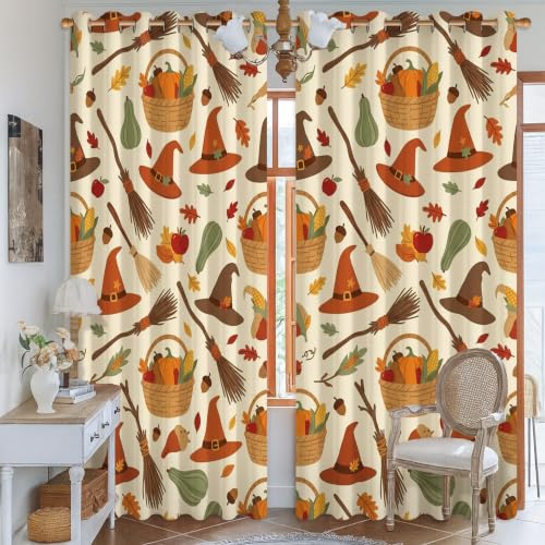 Rideaux occultants orange pour une chambre d'enfant fêtant l'automne - 3