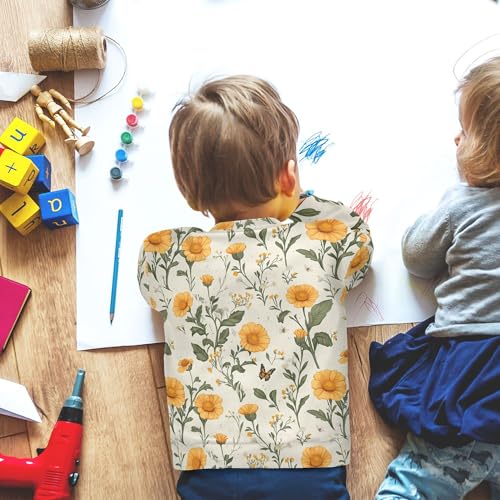 JUNZAN Retro Calendula Silver Little Kids Sweatshirt Hoodie Long Sleeve Kids Pullover Hoodie Athletic 4T 6