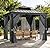 12'X12' Hardtop Gazebo, Outdoor Double Roof Galvanized Steel Gazebo, Aluminum Heavy-Duty Steel Top Canopy with Mosquito Net & Privacy Curtain for Patio, Porch, Garden, Lawn, Deck, Backyard,Gray