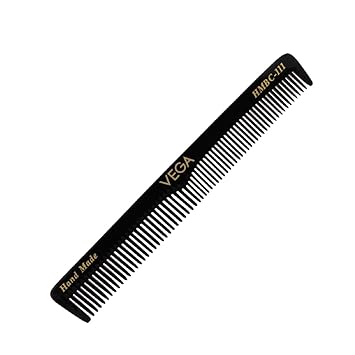 Vega General Grooming Hair Comb, (India's No.1* Hair Comb Brand)For Men and Women Black, Handmade, (HMBC-111) - image, photos