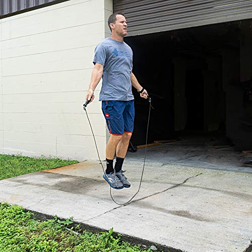 Valor Fitness Adjustable Speed Rope - Speed Jump Rope with Ball Bearings and Non-Kinking Cable – Ideal for Cross Training and Other High Intensity Workouts with Skipping Rope