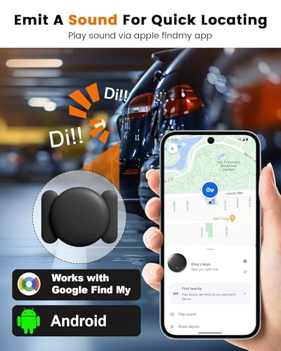 GPS-Tracker für Fahrzeuge, Kompatibel mit Google Built in App (nur Android), Magnet Case GPS Tracker fürs Auto, Globale Abdeckung Ortungsgerät Keine Monatliche Gebühr oder Abonnement