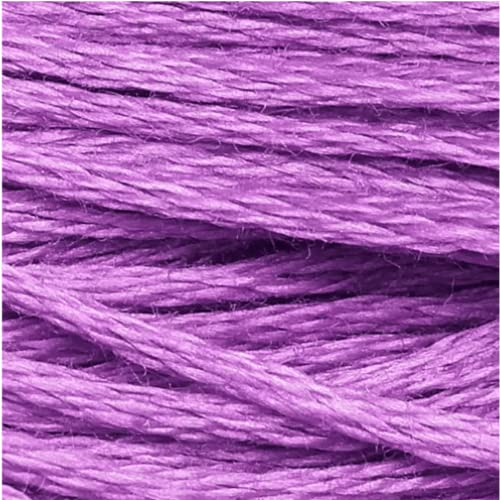 Linha Para Bordar, Anchor Mouline, Lilás 00109, Coats Corrente, Cartela com 3 Meadas de 8 m Cada
