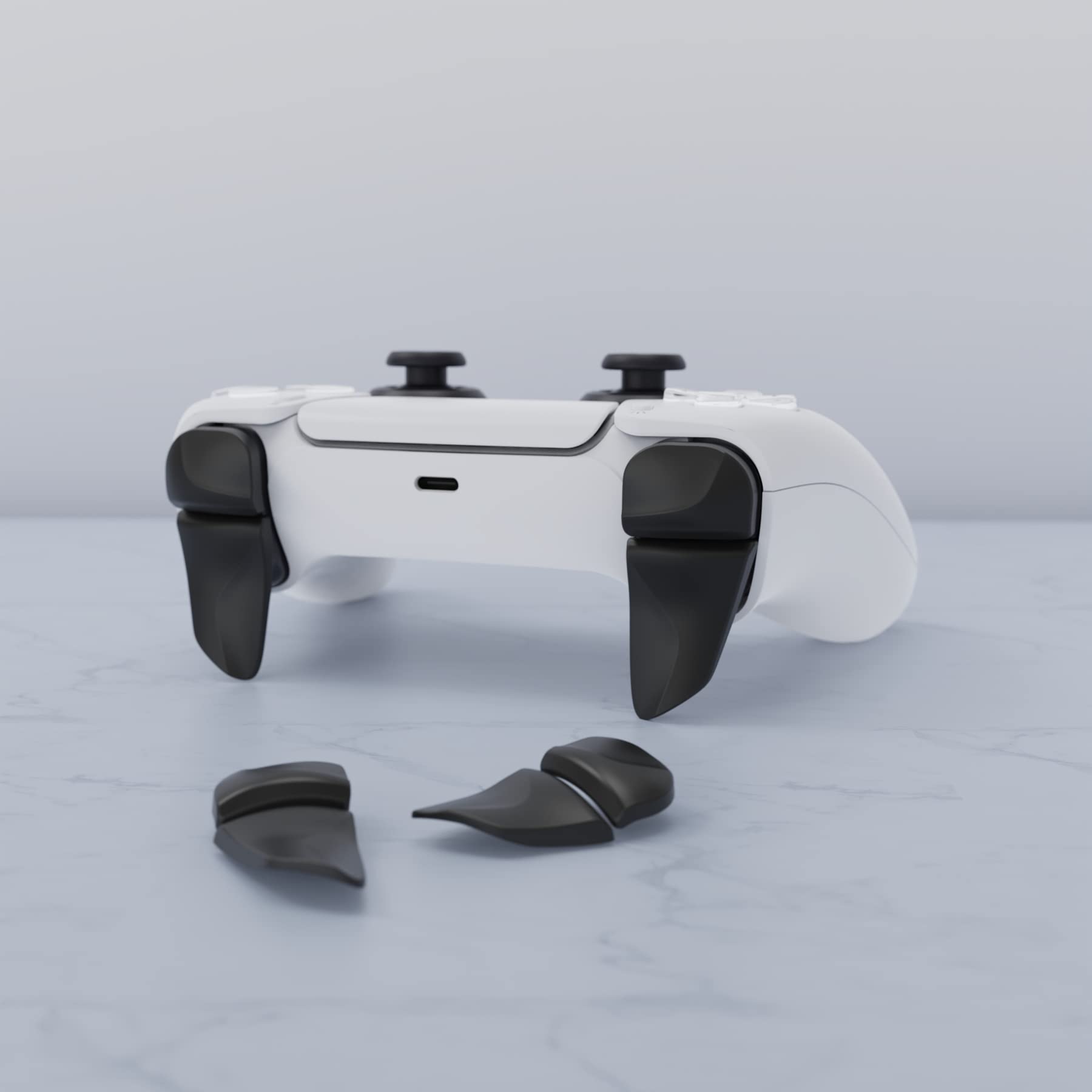 PlayVital Trigger Estensione per ps5/Edge Controller Joystick,BLADE Tasti L1 L2 R1 R2 Grilletto Lungo per PS Portal Remote Player,2 Paia,Nero - 5