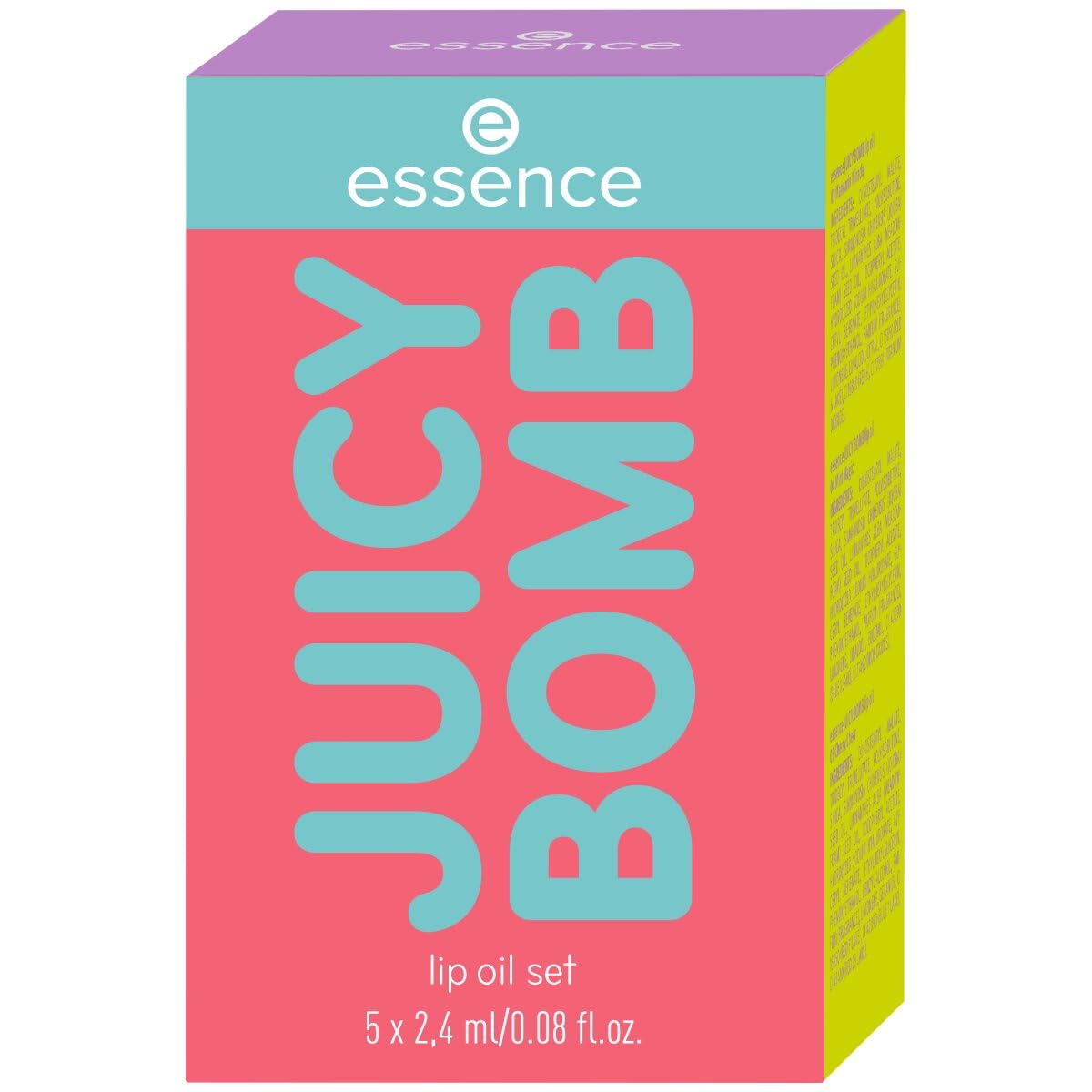 EssenceJuicy Bomb Lip Oil Set 01, Lip Balm, Multicoloured, Acetone-Free, Vegan, No Microplastic Particles, Gluten-Free, Pack of 1 (5 Pieces)