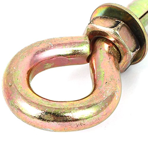 Sourcingmap Wall Concrete Brick Expansion Screws Closed Hook Bolts 12mm Dia Sleeve 4 Pcs, Gold Tone - Image 3