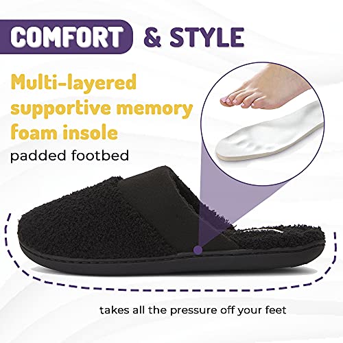 Floopi Womens Super Soft Closed Toe Clog Slippers with French Terry Upper/Insole, Memory Foam and Rubber Outsole3