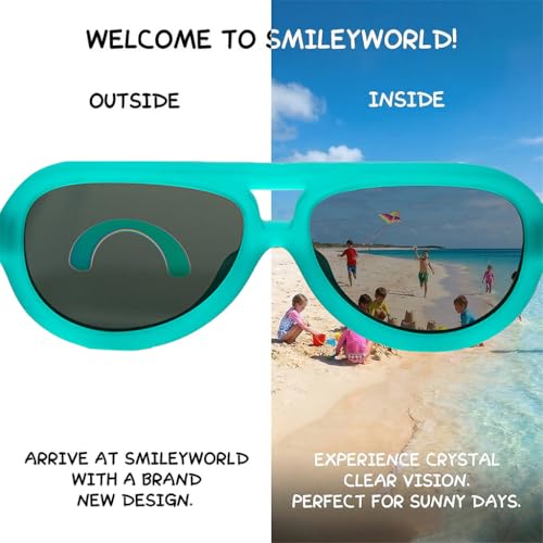 Image of SMILEYWORLD Kids Sunglasses UV400 Protection Toddler Sunglasses, Flexible Fun Shades for Boys Girls 0-12