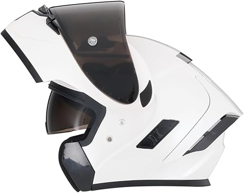Miniatura 8 de Woljay Casco modular de doble visera abatible para motocicleta, motocicleta integrada para adultos, hombres y mujeres, Street Racing aprobado por DOT
