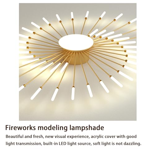 Plafonnier LED or décoratif à structure linéaire haut de gamme