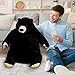 SNOWOLF Djungelskog Bear Giant Simulation Bear Toy Stuffed Animal Plush Doll Huge Cuddly American Wildlife Black Bear for Home Decoration Valentine's Birthday Gift, 31.5 in/ 80cm, Black