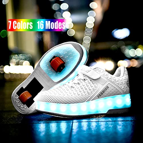 Image of AIkuass USB Chargable Led Light Up Roller Shoes Wheeled Skate Sneaker Shoes F.