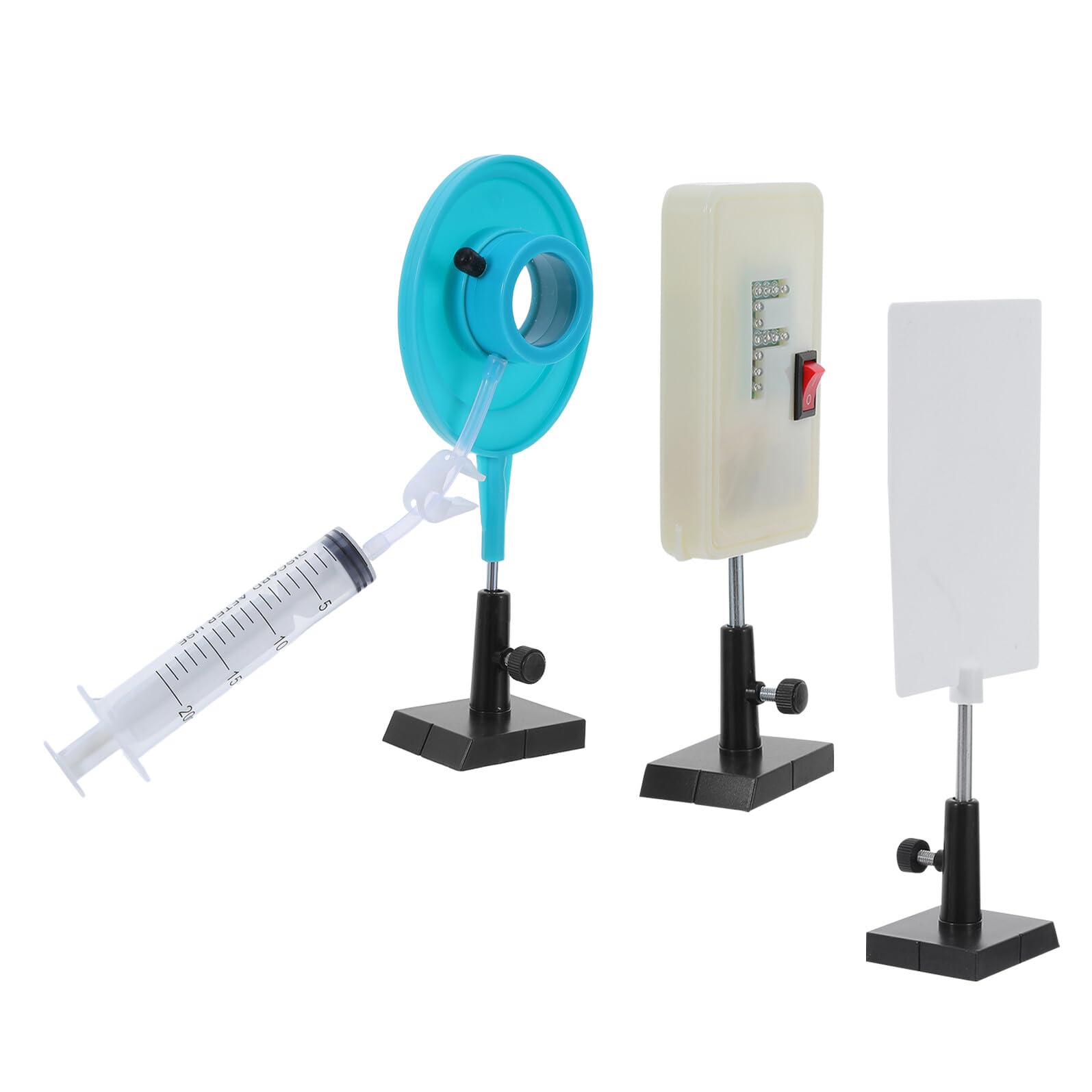 NUOBESTY Set Kit Esperimenti Ottici con Lente Riempita D’Acqua Zoom Regolabile Attrezzatura Didattica di Ottica Fisica per Scuole e Laboratori Scientifici Strumento Educativo per