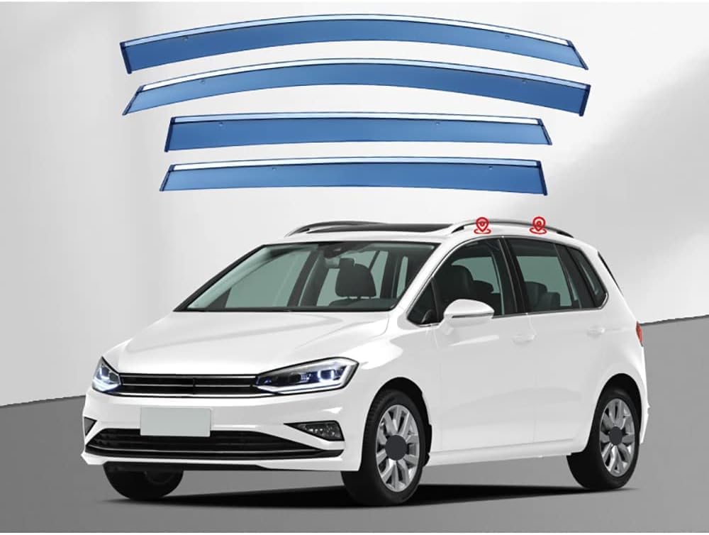 WeiYH Wind Deflectors for VW Golf Wagon 2016-2022, Keep Your Car Ventilated in Rain Car Rain Guard Shield Stick-on Fitment Weathershields