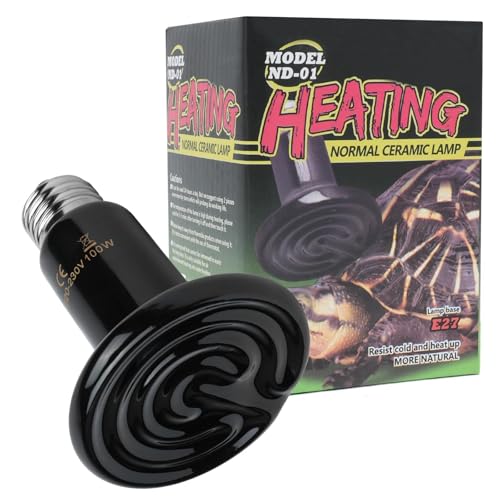 Adiwo 100W Bombilla de Ceramica Reptil，E27 Bombilla de Calor Infrarroja de Cerámica，1pcs Negro Bombillas de calefacción para Reptiles para Reptiles para Reptiles Lagartos Tortuga Serpiente