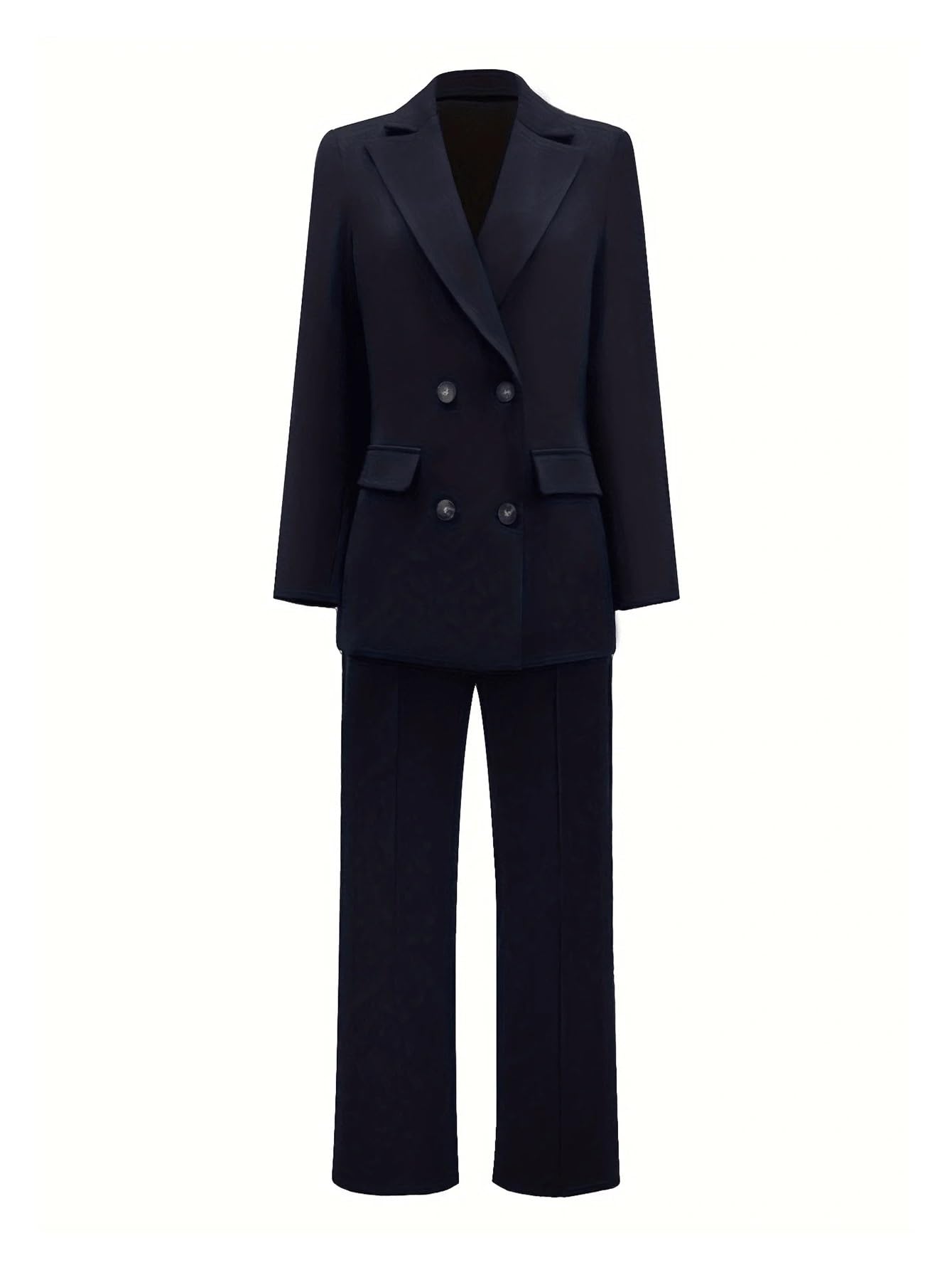 Conjunto de Chaqueta Blazer Informal Elegante y pantalón Recto for Mujer, Ideal for Primavera, otoño e Invierno, for Oficina, Trabajo Negocios para Negocios, Trabajo, Oficina, Formal