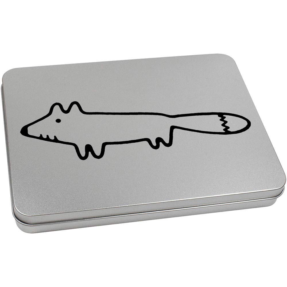 Azeeda 220mm 'Cute Fox' Metal Hinged Tin/Storage Box (TT00121248)