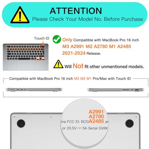 MOSISO Compatible with MacBook Pro 16 inch Case 2026-2021 M5 M4 M3 M2 M1 A3429 A3428 A3403 A3186 A2991 A2780 A2485 Pro Max - Image 2