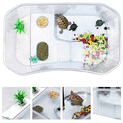 Image of Jainsons Pet Products Turtle Tank Aquarium-Turtle basking Platform，Swimming Area, breeding Hibernation Area, (Accessories not Included) Color May Vary (2.5 FEET-TANK-D-15)