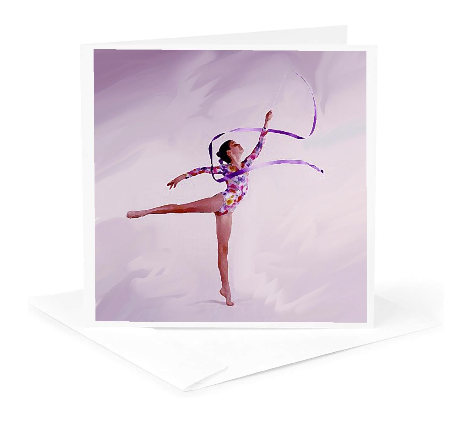 3dRose Gymnastic Exercise 1 Greeting Card with envelope
