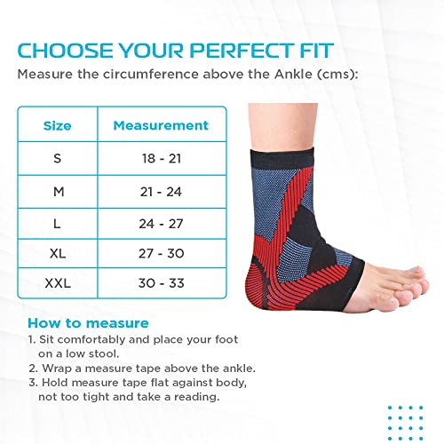 Image of Vissco 3D Ankle Support With Gel Padding, Stretchable Ankle Support for Injured Ankles, Arthritic Pain, Swelling, Stiff Joints, Pain Reliever for Strained or Sprained Ankles - XXL (Multicolor)