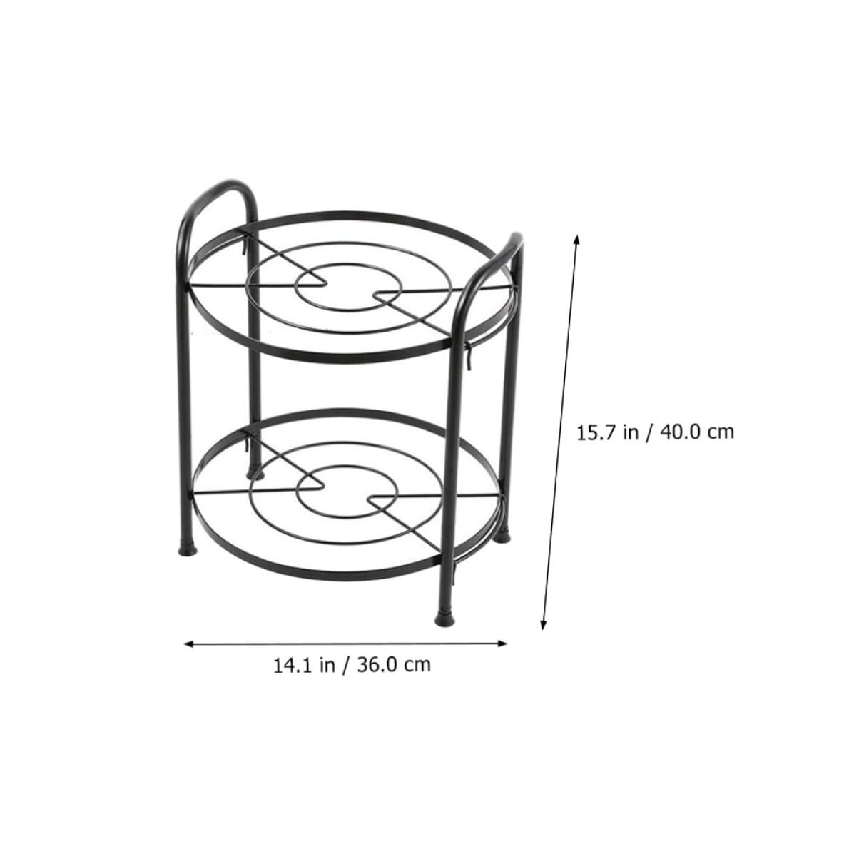 Estante de Almacenamiento Diseño Desmontable de Dos Capas, Fácil de Limpiar y Mantener para Ollas y Sartenes de Hierro Negro para Cocina Organizada