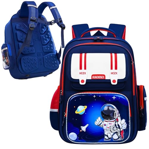 Mochila Escolar Ortopedica Infantil Astronauta Impermeavel Espaçosa Menino Ótimo Acabamento Costura Reforçada Alta Durabilidade Proteção Lombar (VERMELHA)