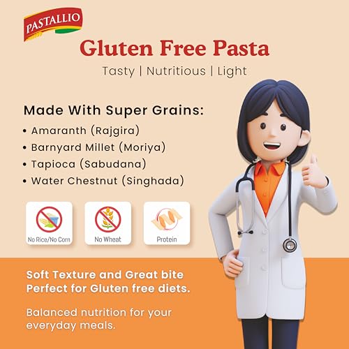 Image of Pastallio Gluten Free Penne Pasta | Farali Pasta | 400g (2 Pack of 200g) | Made with traditional Gluten-free Grains & Ingredients of India | Everyday gluten-free meal or vrat food. Amaranth, Barnyard Millet, Tapioca & Water Chestnut. Maida-free, ready in 10 mins.